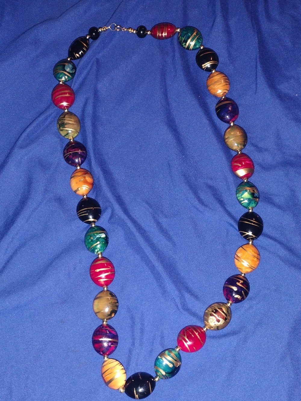 Multicolor Striped Bead Necklace - Women Jewelry